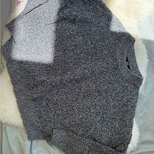 Uniqlo Black and White Marled blend Crew Neck Sweater sz XL